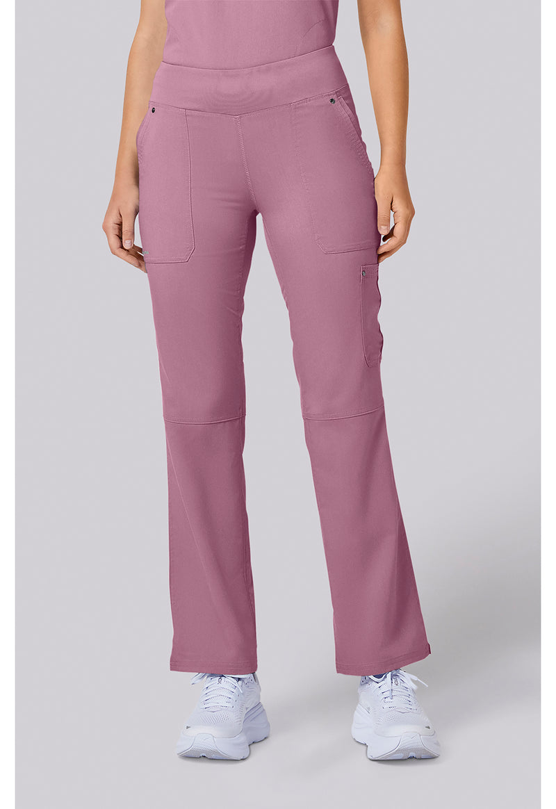 Powder Puff Pink - Healing Hands Purple Label Women Scrub Pants - Front View