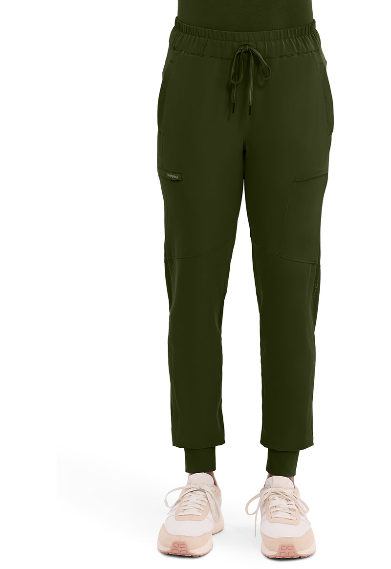 Dark Pine - Healing Hands 360 Women Scrub Pants - Front View