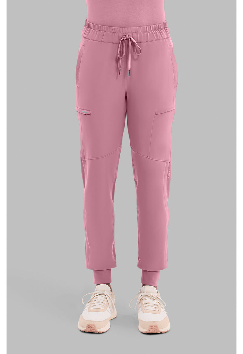 Precious Pink - Healing Hands 360 Women Scrub Pants - Front View