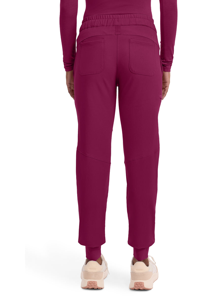 Wine - Healing Hands 360 Women Scrub Pants - Back View