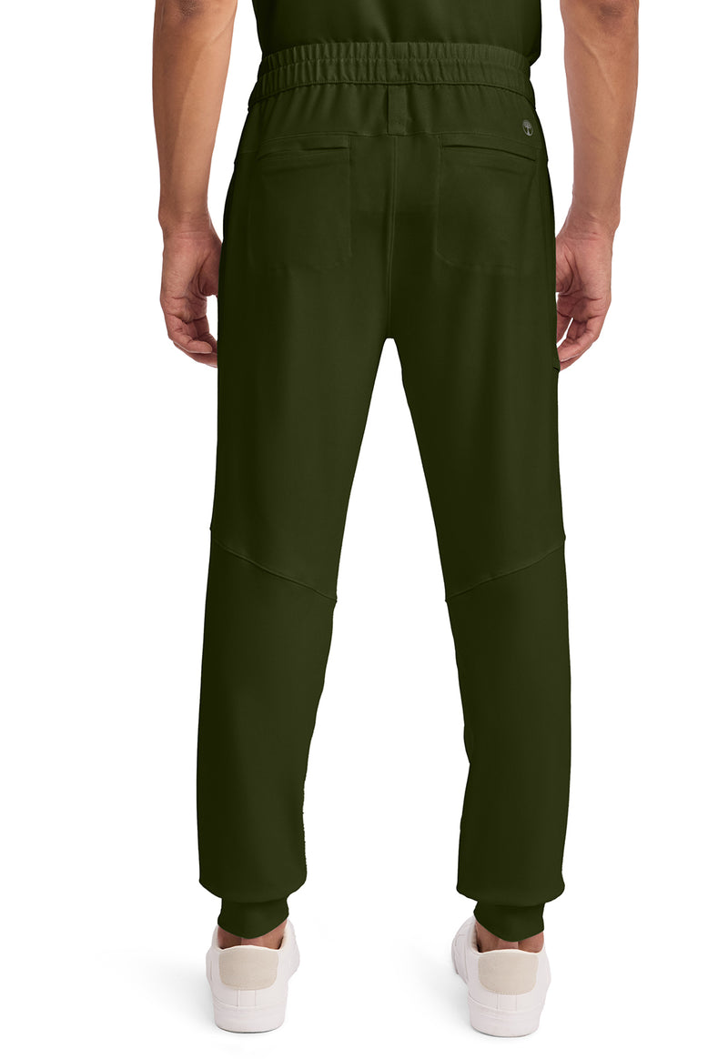Dark Pine - Healing Hands 360 Men Scrub Pants - Back View