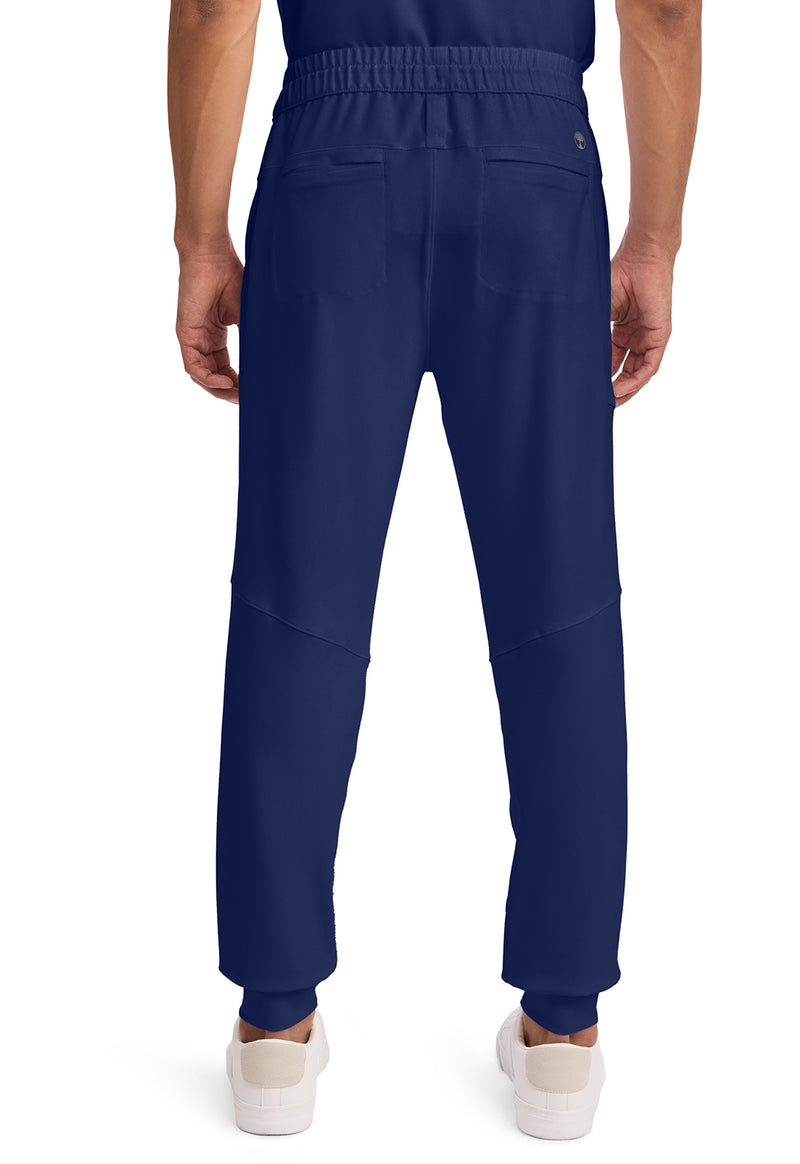 Navy - Healing Hands 360 Men Scrub Pants - Back View
