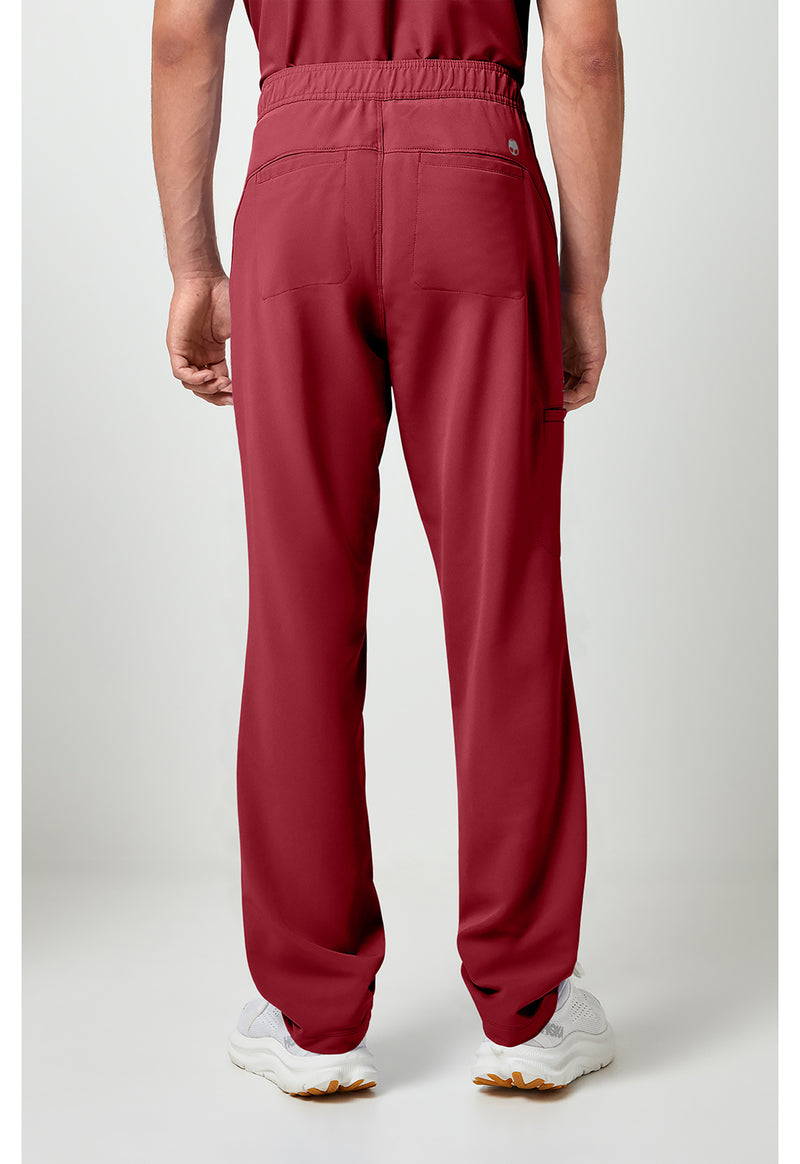 Garnet Red - Healing Hands 360 Men Scrub Pants - Back View