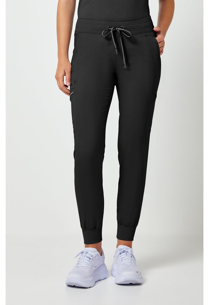 BLACK - Healing Hands Purple Label Women Scrub Pants - Front View