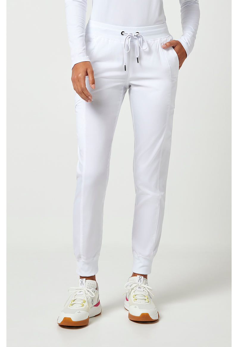 WHITE - Healing Hands Purple Label Women Scrub Pants - Front View