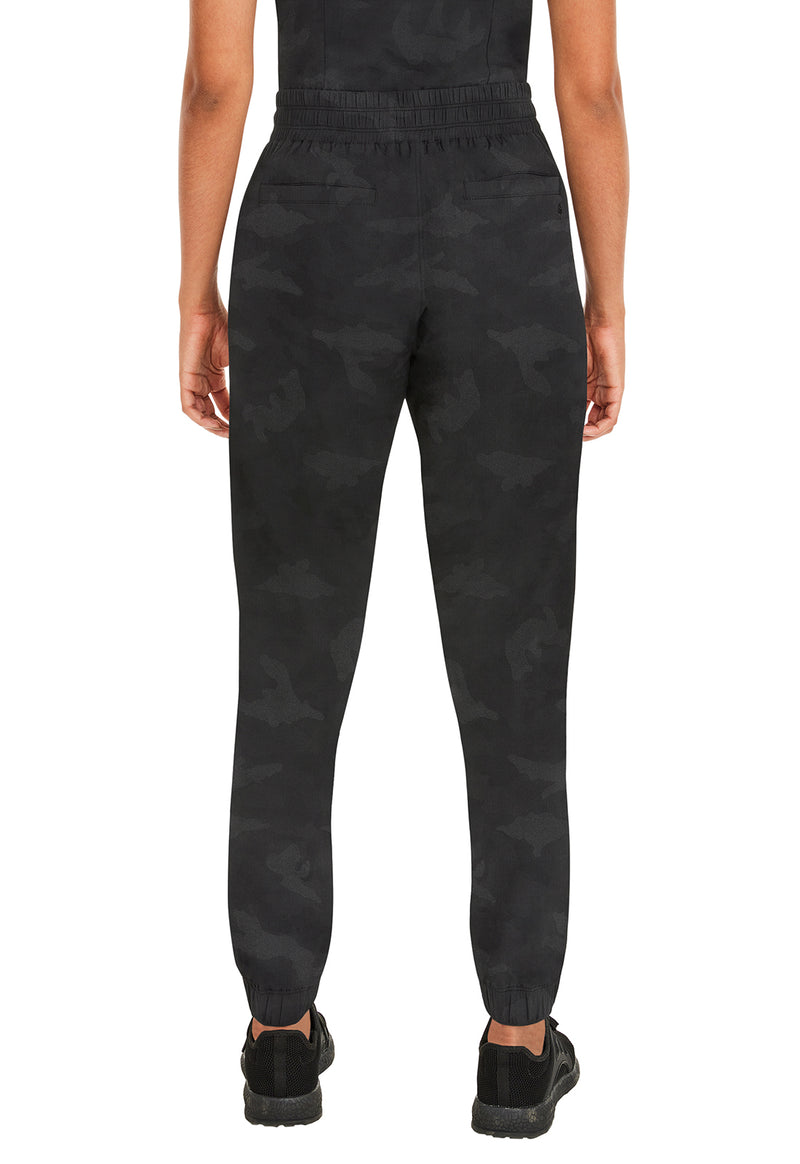 BLACK - Healing Hands Purple Label Jacquard Women Scrub Pants - Back View