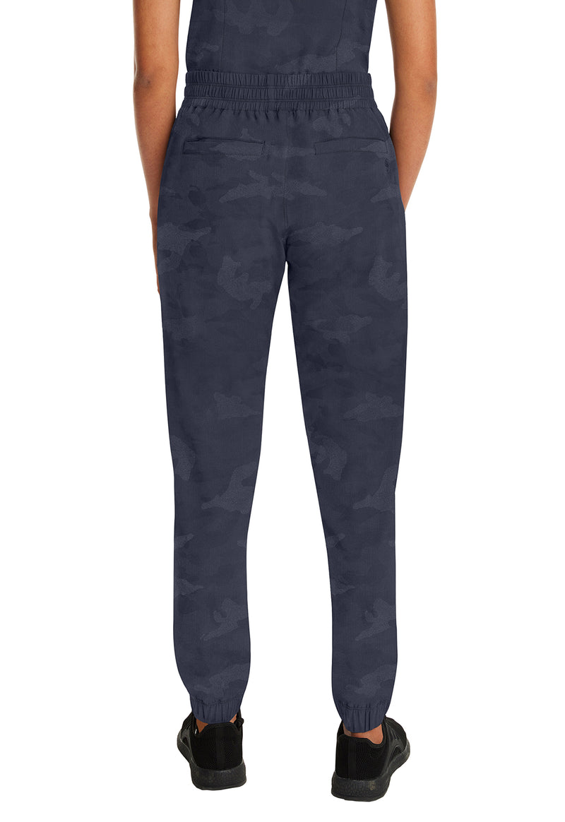 Pewter - Healing Hands Purple Label Jacquard Women Scrub Pants - Back View