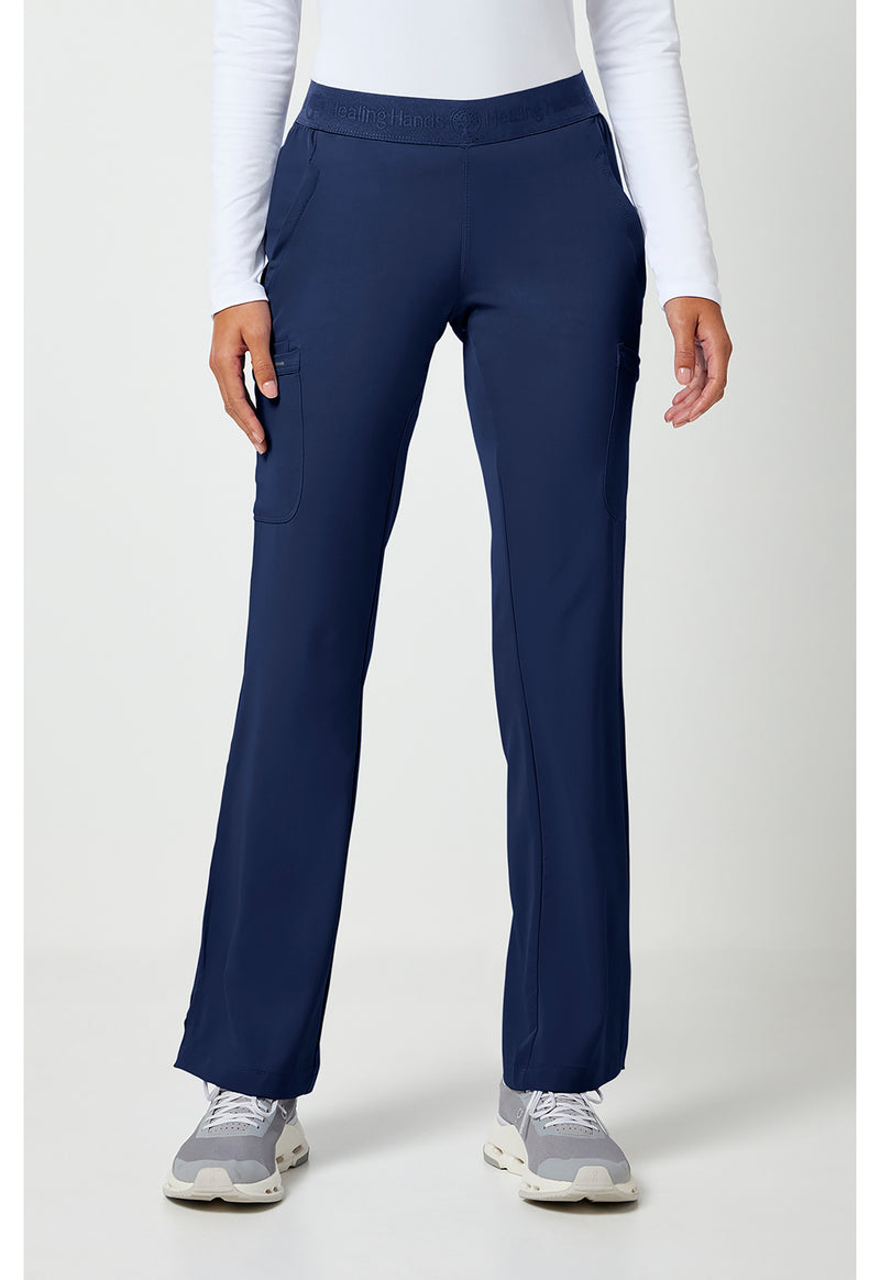 Navy - Healing Hands Works Women Scrub Pants - Front View