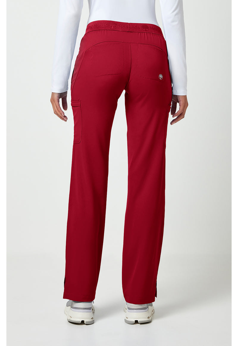 Red - Healing Hands Works Women Scrub Pants - Back View