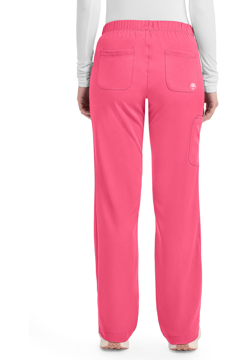 Carnation Pink - Healing Hands Works Women Scrub Pants - Back View