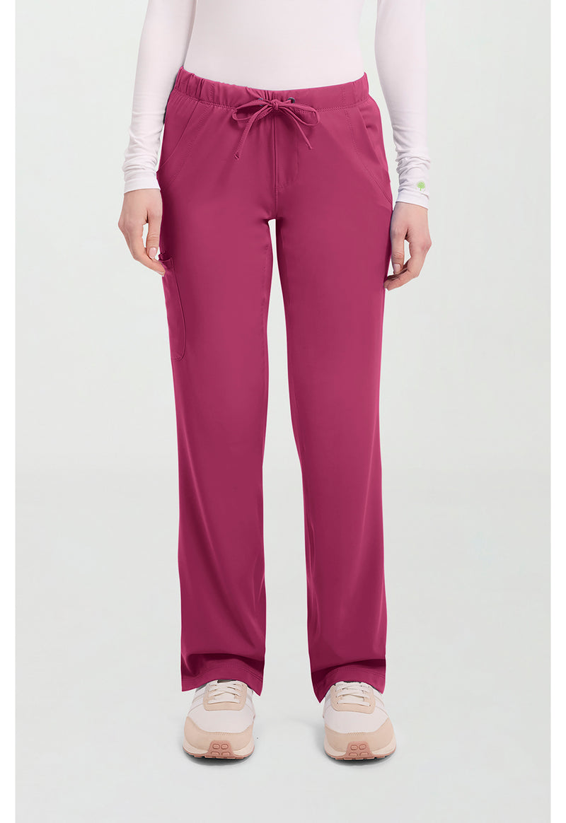 Cherry Wine - Healing Hands Works Women Scrub Pants - Front View