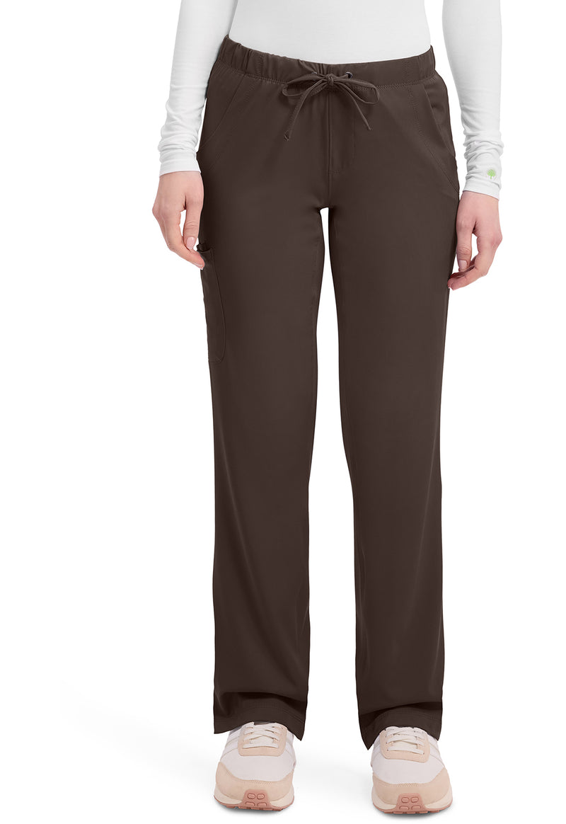 Dark Chocolate - Healing Hands Works Women Scrub Pants - Front View