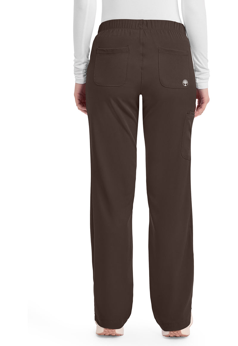 Dark Chocolate - Healing Hands Works Women Scrub Pants - Back View