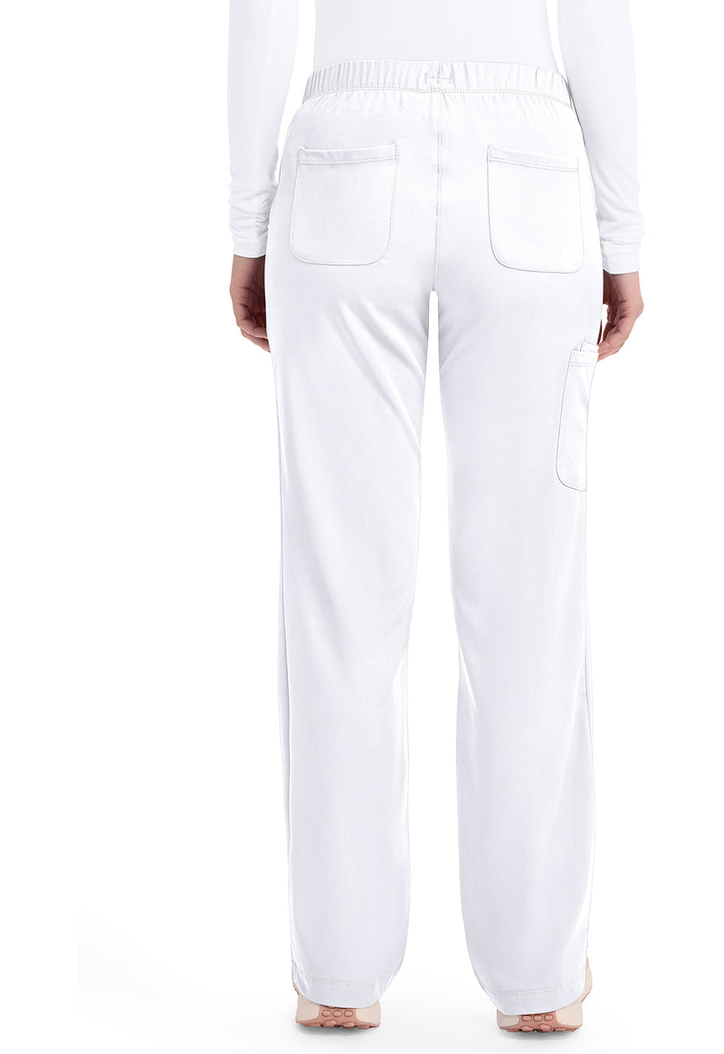 WHITE - Healing Hands Works Women Scrub Pants - Back View