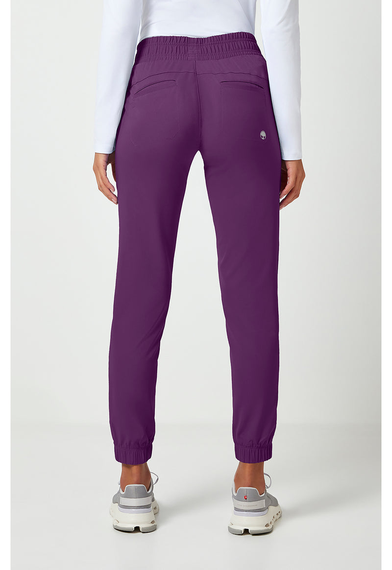 Eggplant - Healing Hands Works Women Scrub Pants - Back View