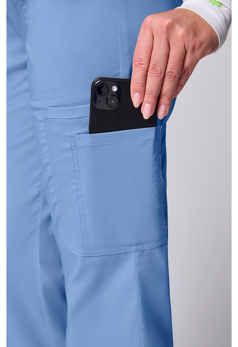Ciel Blue - Women's 12 Pockets Straight Leg Scrub Pants (View 4)