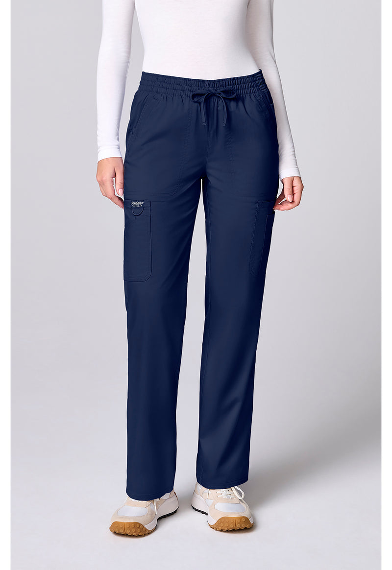 Navy - Cherokee WW Revolution Women's Scrub Pants - Front View