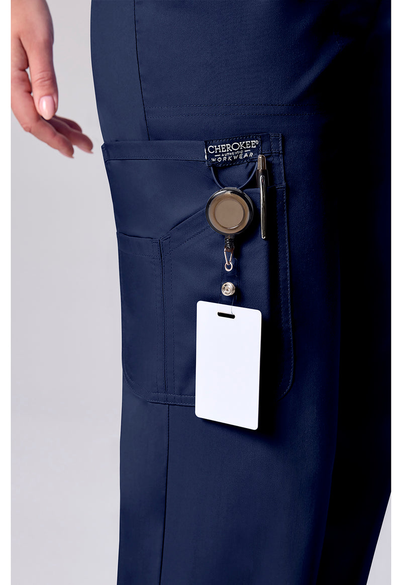 Navy - Women's 12 Pockets Straight Leg Scrub Pants (View 2)