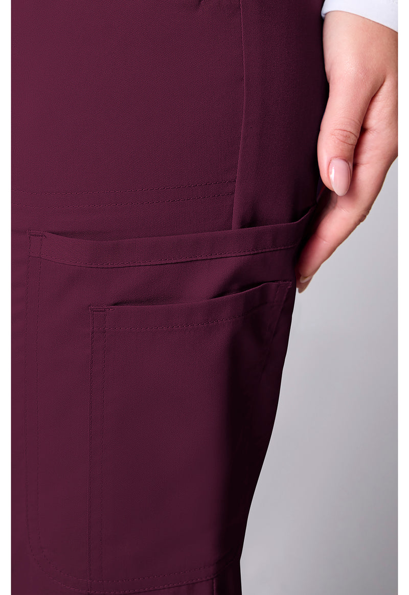 Wine - Women's 12 Pockets Straight Leg Scrub Pants (View 3)