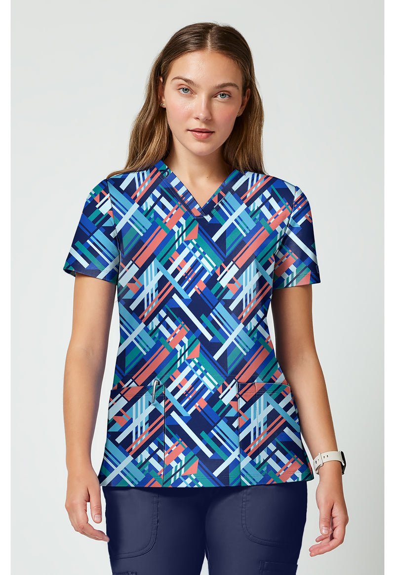 BRIGHT GEO - 2 Pocket Print Top