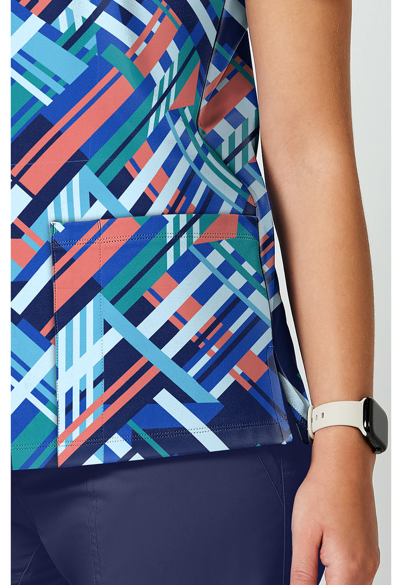 BRIGHT GEO - 2 Pocket Print Top (View 4)