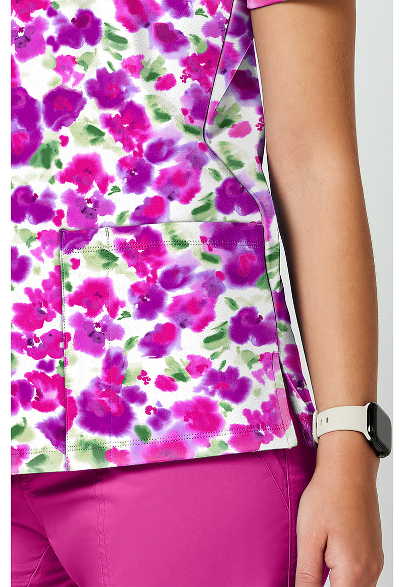 DISSOLVING BLOOMS - 2 Pocket Print Top (View 4)