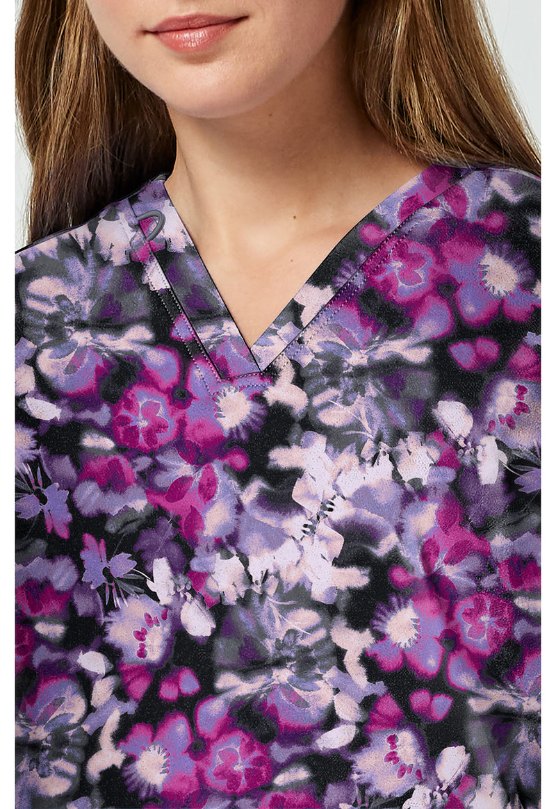 WATERCOLOR BLOOMS - 2 Pocket Print Top (View 2)