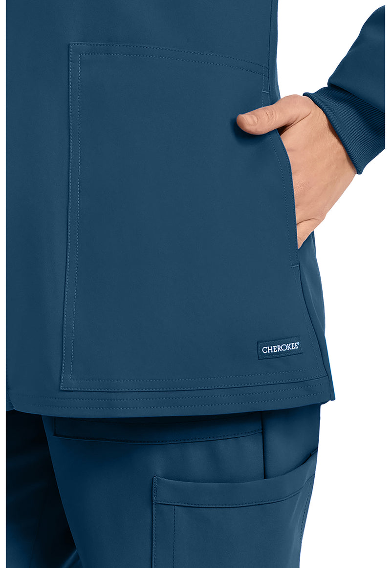 Caribbean Blue - Women's Zip Up Scrub Scrub Jacket (View 2)