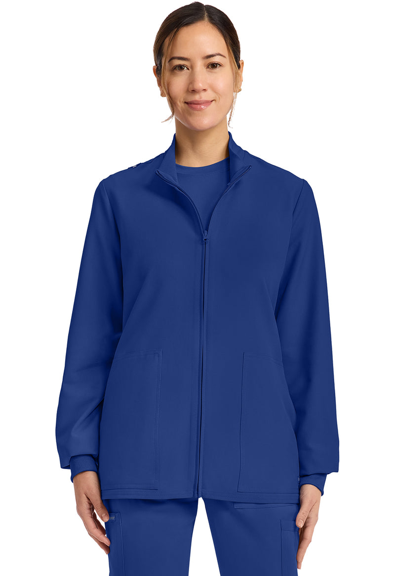 Galaxy Blue - Cherokee WW Originals Ultra Women Scrub Jacket - Front View