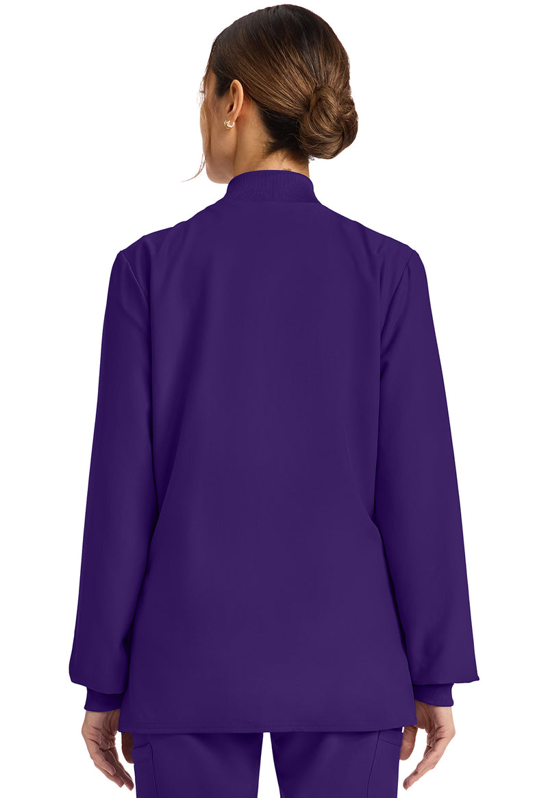 Grape - Cherokee WW Originals Ultra Women Scrub Jacket - Back View