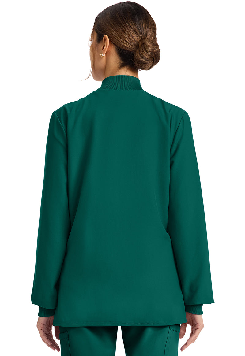 Hunter Green - Cherokee WW Originals Ultra Women Scrub Jacket - Back View