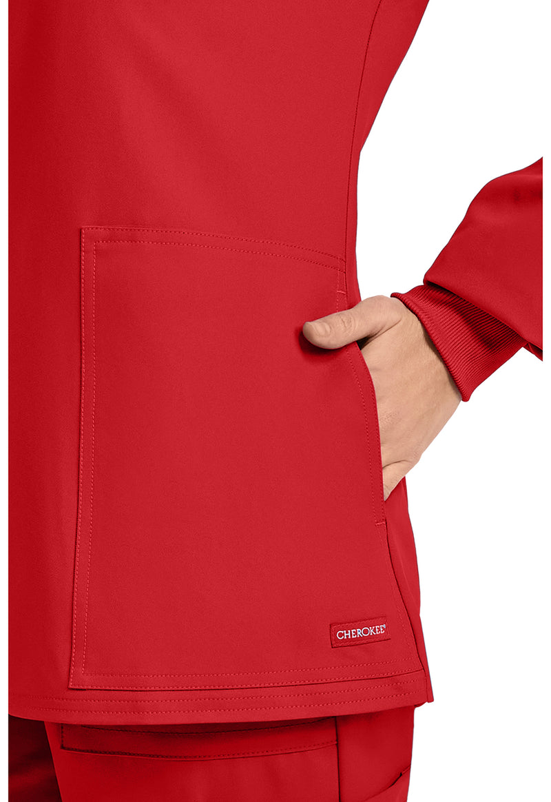 RED - Women's Zip Up Scrub Scrub Jacket (View 2)
