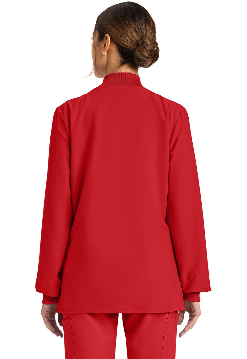 RED - Cherokee WW Originals Ultra Women Scrub Jacket - Back View