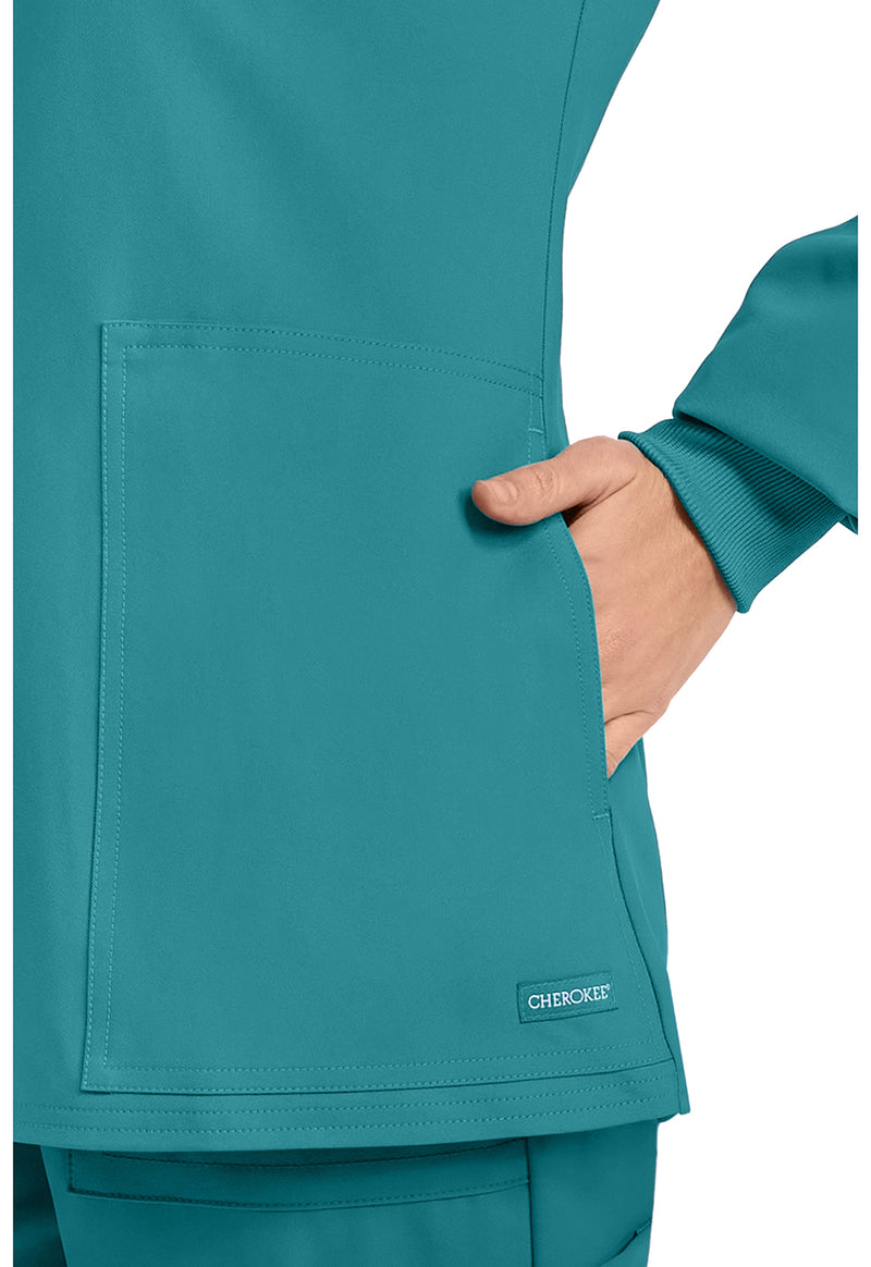 Teal Blue - Women's Zip Up Scrub Scrub Jacket (View 2)