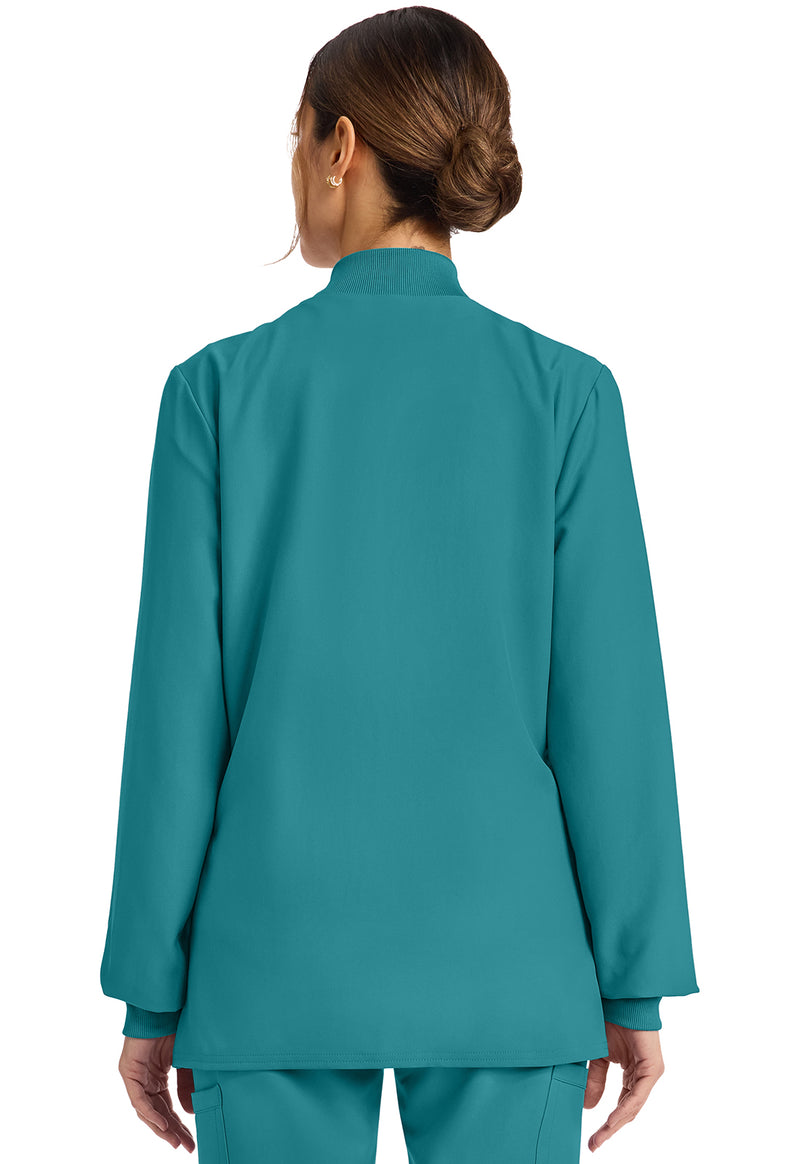Teal Blue - Cherokee WW Originals Ultra Women Scrub Jacket - Back View