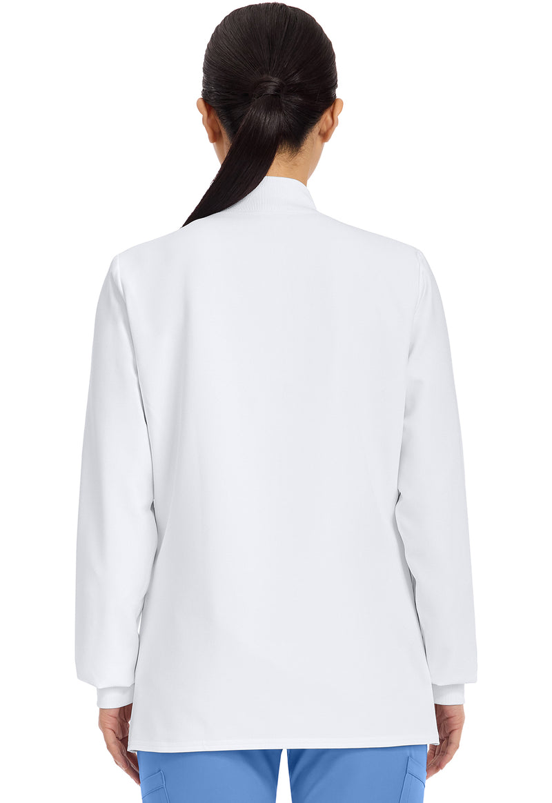 White - Cherokee WW Originals Ultra Women Scrub Jacket - Back View