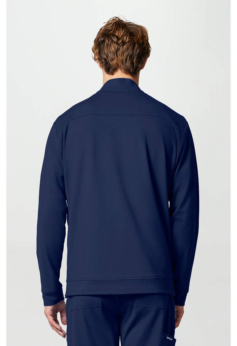 Navy - Men's Zip Front Jacket (Back)