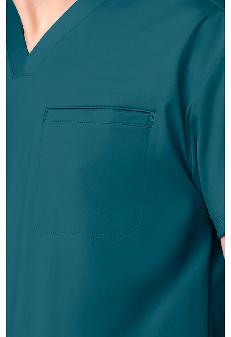 Caribbean Blue - Men's 3 Pocket V-neck Top (View 4)