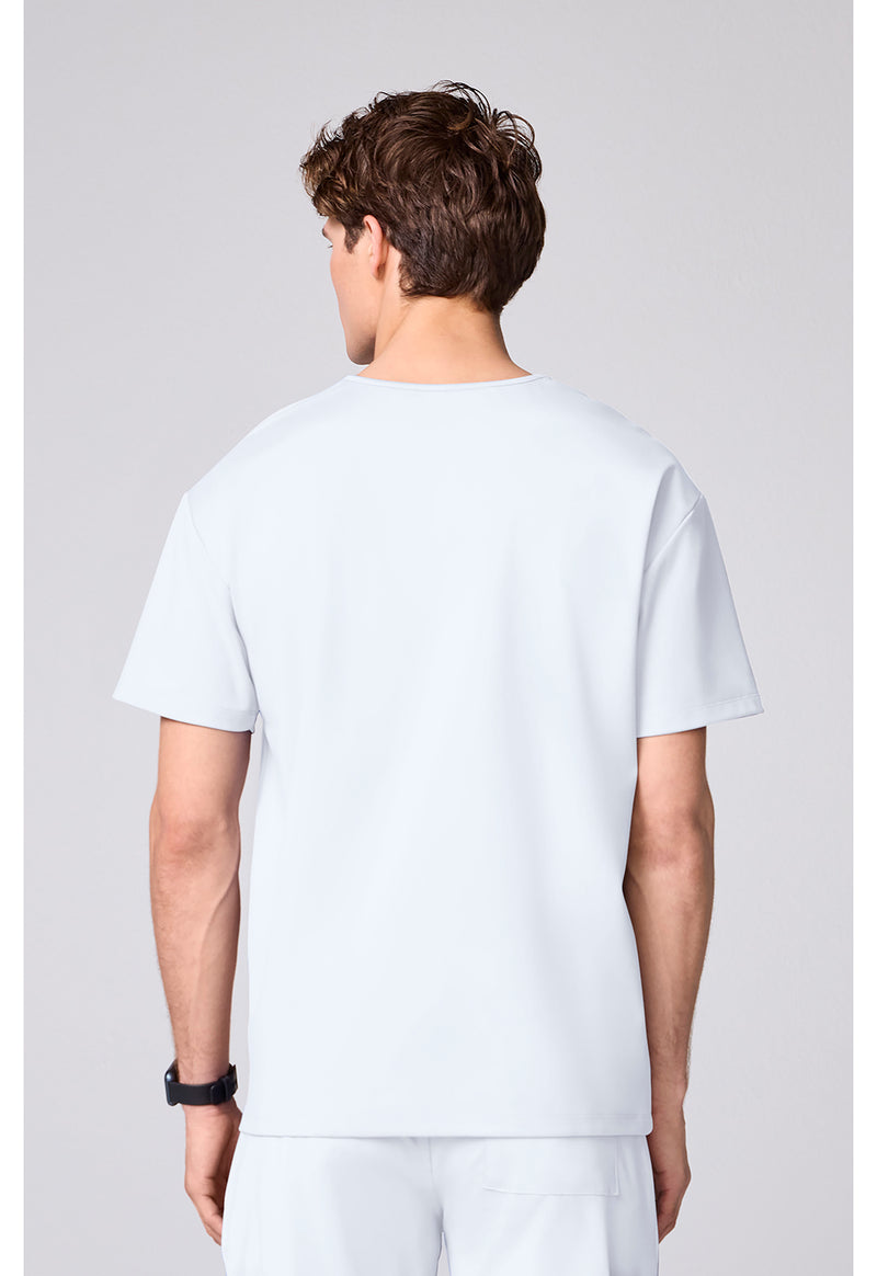 WHITE - Men's 3 Pocket V-neck Top (Back)