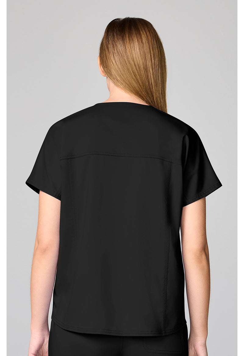 Black - Mandarin Collar Top (Back)