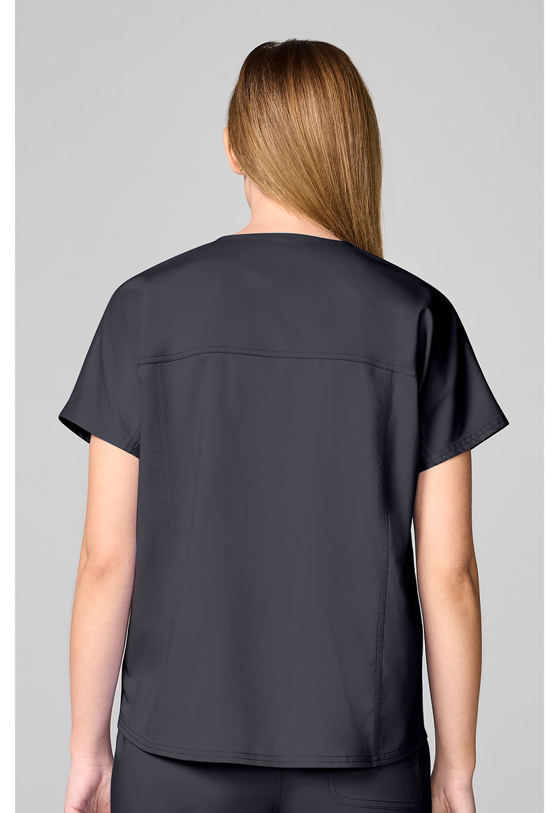 Pewter - Mandarin Collar Top (Back)