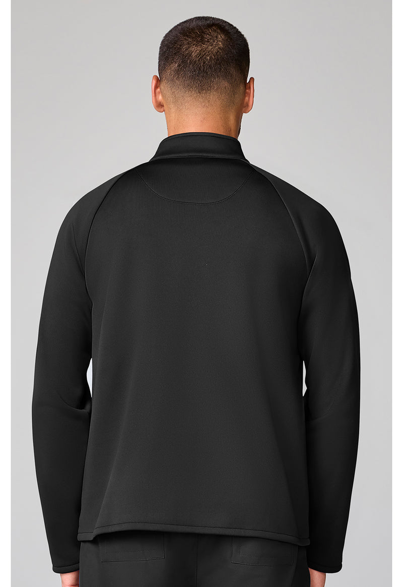Black - Men's Fleece Jacket (Back)