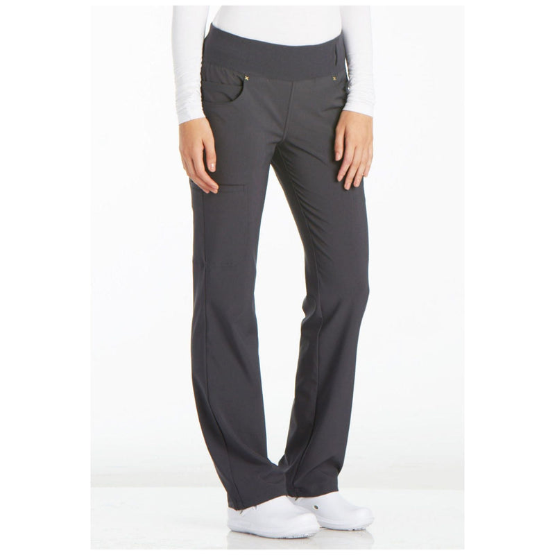 pewter - Mid Rise Straight Leg Pull-on Pant
