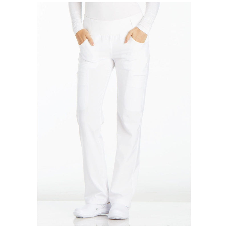 white - Mid Rise Straight Leg Pull-on Pant