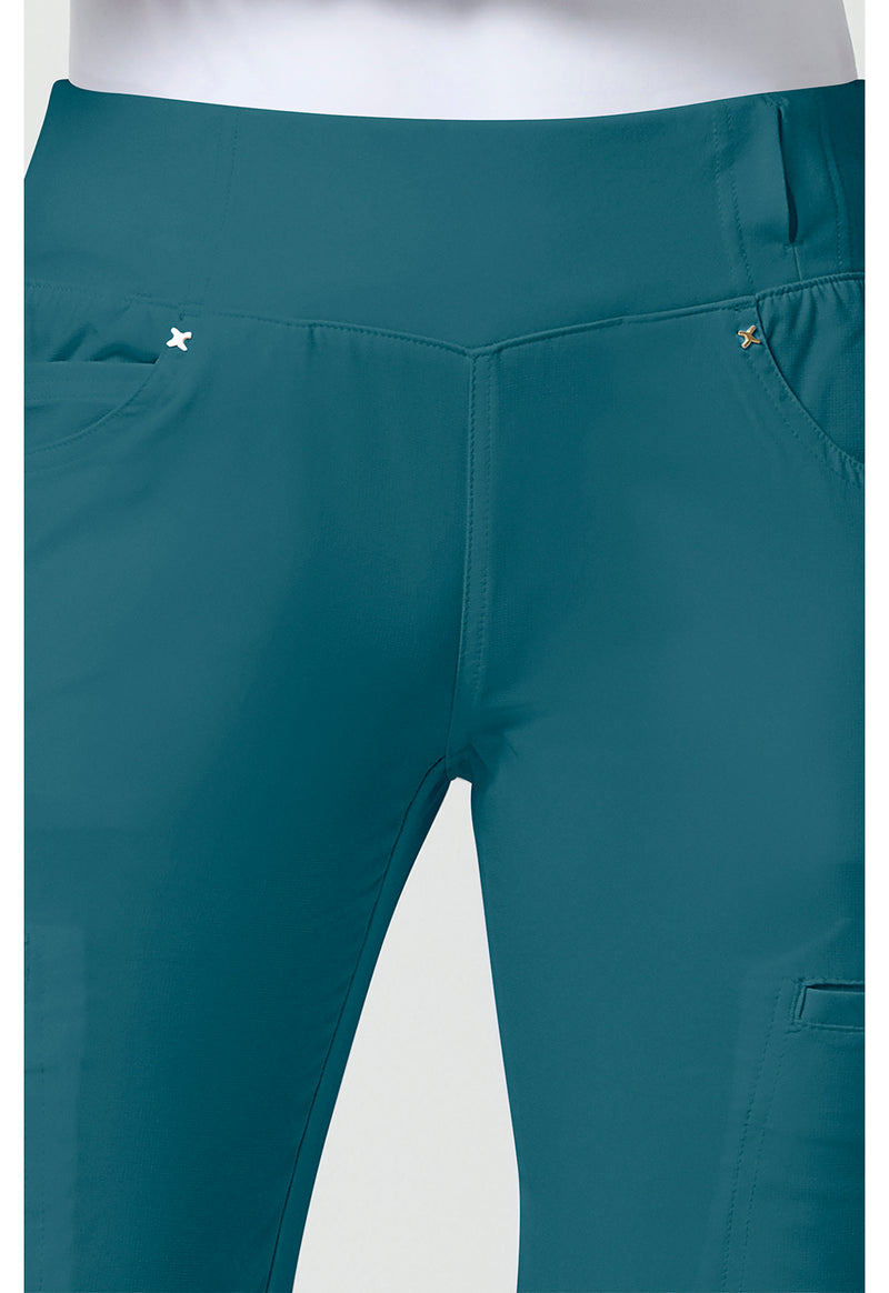 caribbean blue - Mid Rise Straight Leg Pull-on Pant (View 2)
