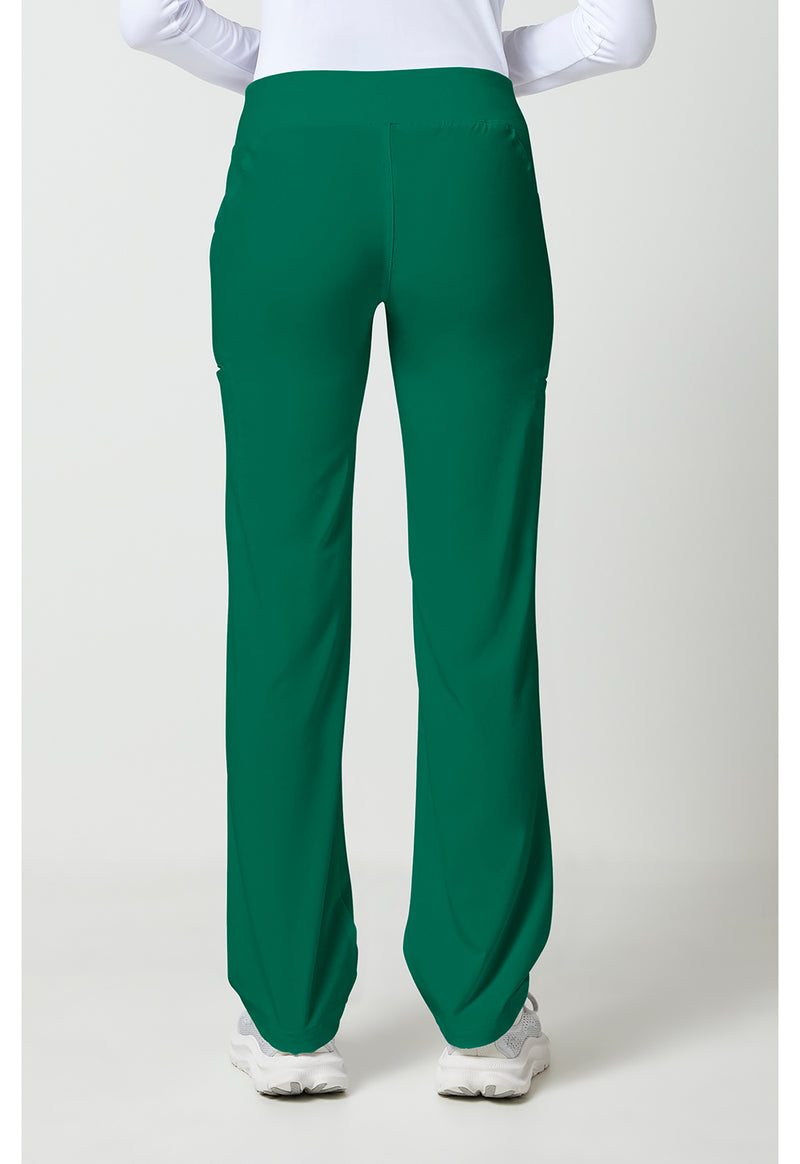 hunter green - Mid Rise Straight Leg Pull-on Pant (Back)