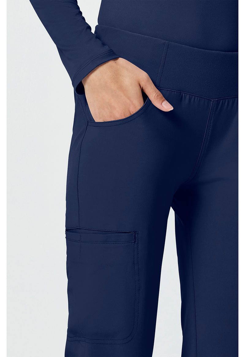 navy - Mid Rise Straight Leg Pull-on Pant (View 3)