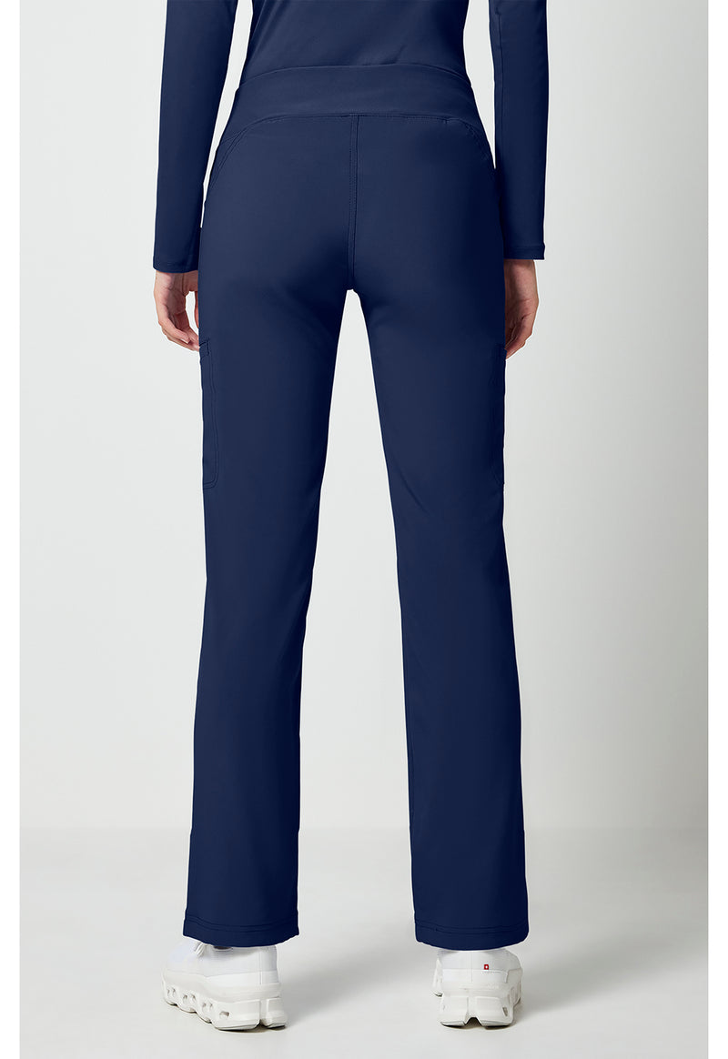 navy - Mid Rise Straight Leg Pull-on Pant (Back)