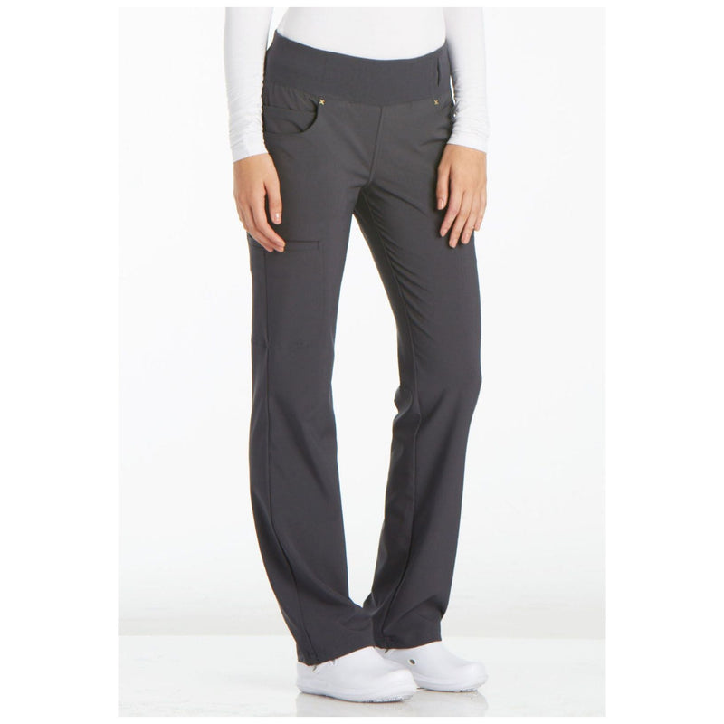 pewter - Mid Rise Straight Leg Pull-on Pant