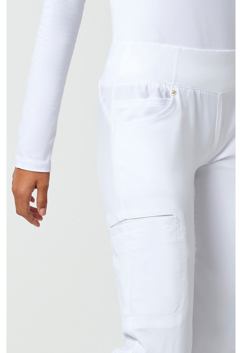 white - Mid Rise Straight Leg Pull-on Pant (View 3)